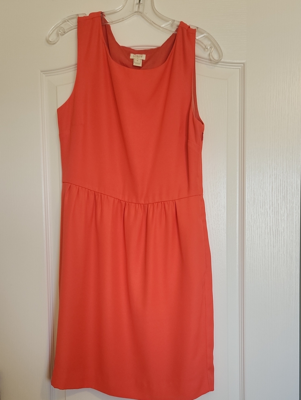 J. Crew Factory Coral-Orange Sleeveless Midi Dress